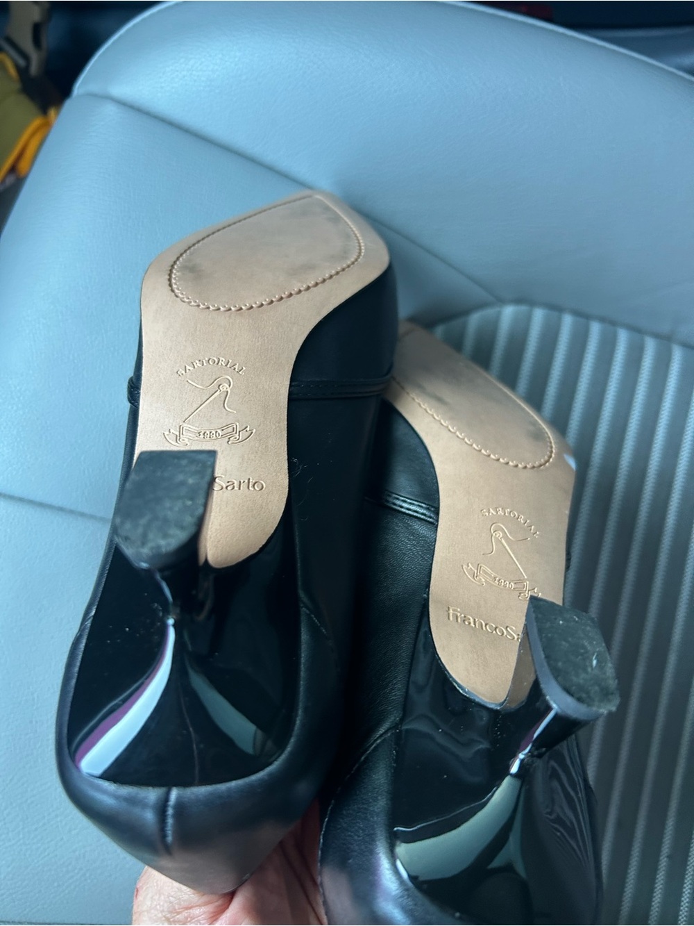Franco Sarto Darcy black leather kitten heel pumps 7W - Picture 5 of 9
